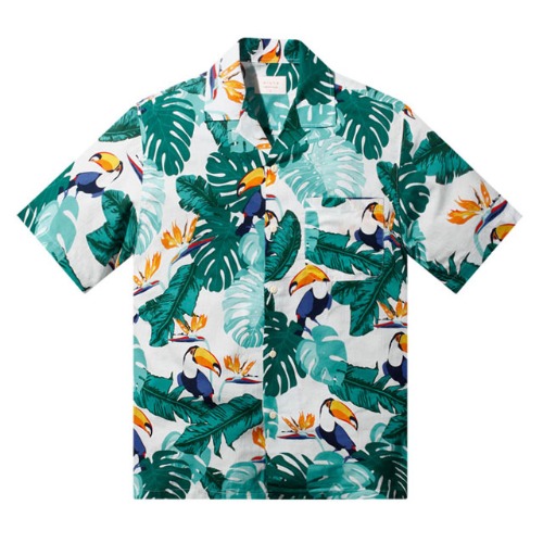 E하와이안-큰부리새-화이트 프리미엄 패밀리 하와이안셔츠 favorite s/s series