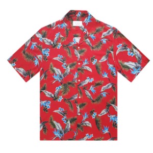J하와이안-나뭇잎-레드 프리미엄 오버핏 하와이안 셔츠 favorite s/s series