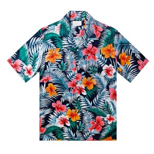 F하와이안-무성한꽃-네이비 프리미엄 패밀리 하와이안 셔츠 favorite s/s series