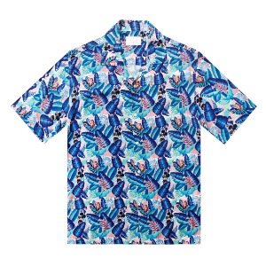 F하와이안-미키1-블루 프리미엄 패밀리 하와이안 셔츠 favorite s/s series